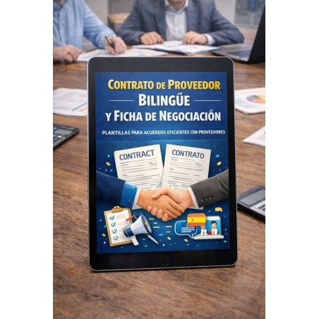 Contrato de proveedor bilingüe y Ficha de negociación